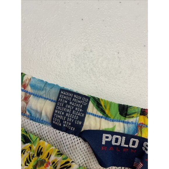 Vintage Polo Sport Ralph Lauren 4" Swim Short Mens M Mesh Lined Tropical Floral - Picture 5 of 13